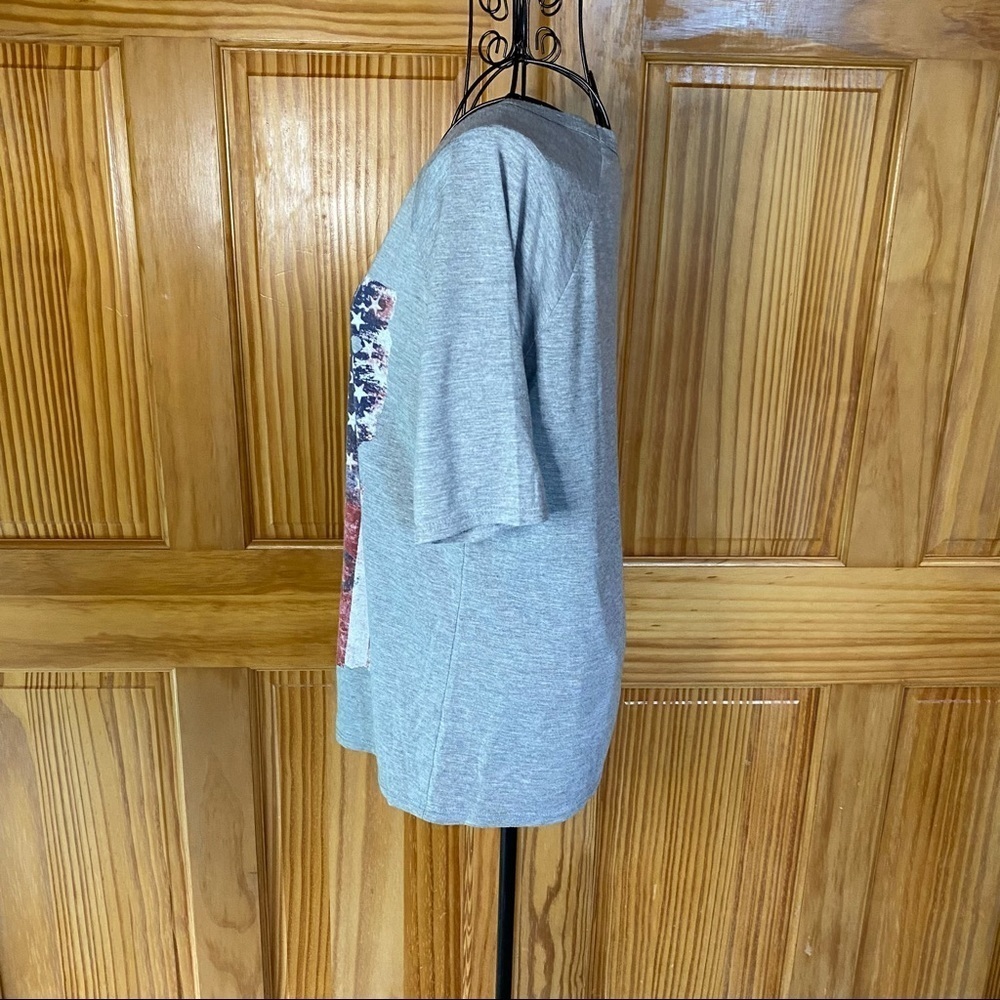 Fair Oaks Scoop Neck Flag Anchor T-shirt Gray Size Medium - Picture 3 of 9